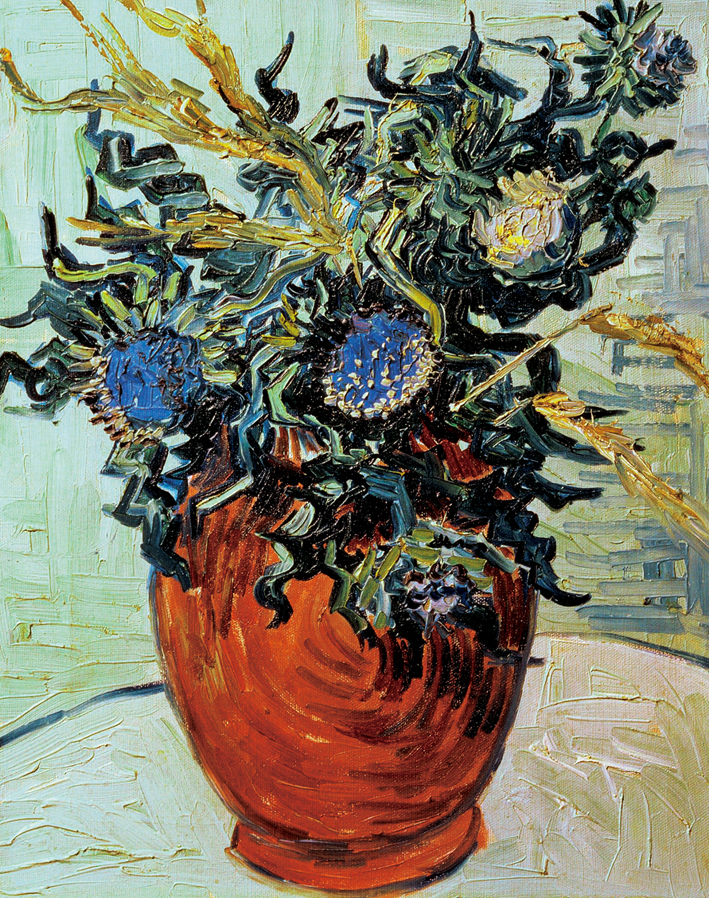  文森特·威廉·梵高  Vincent Willen Van Gogh —— 花瓶里的花与蒺藜